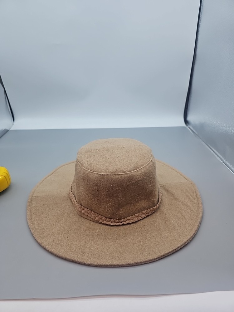 ASN Womens Harper Floppy Hat Tan Felt Packable Wide FabFitFun Boho NEW