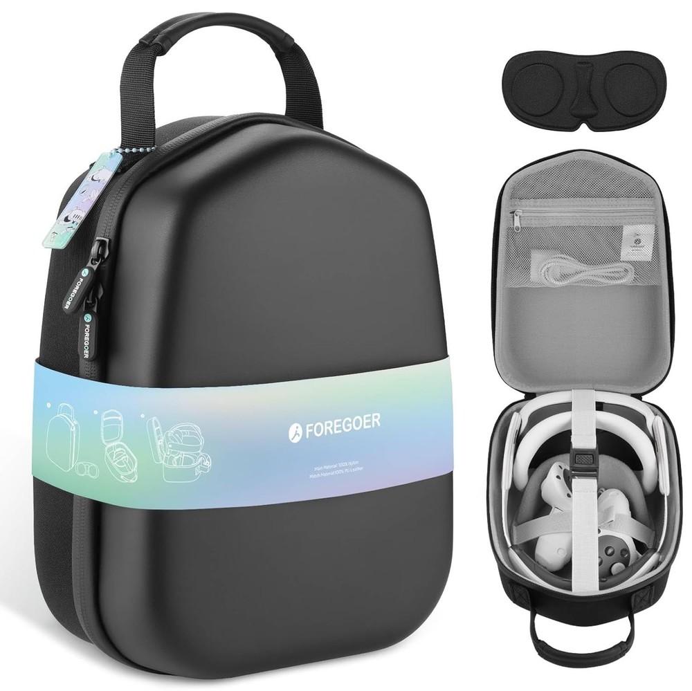 Travel-Ready VR Carrying Case for Quest 2/3 - Includes Lens Protector & Storage