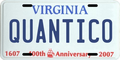 Quantico Virginia Aluminum License Plate