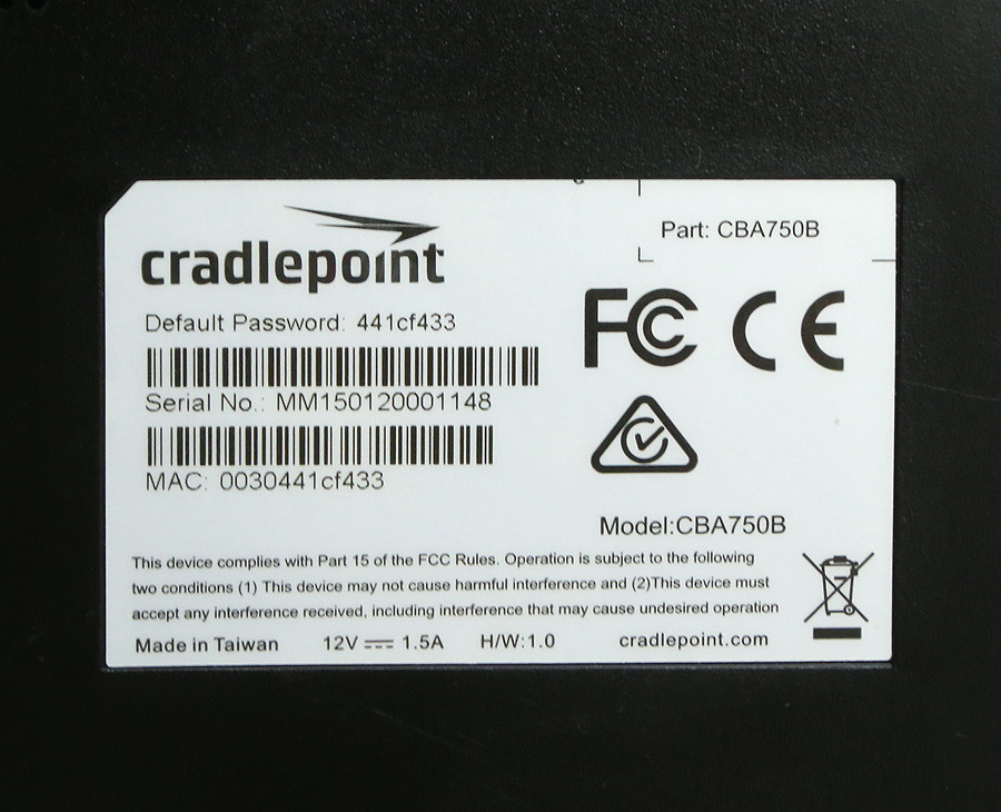 CBA750B Cradlepoint CBA750B Cellular Broadband Adapter
