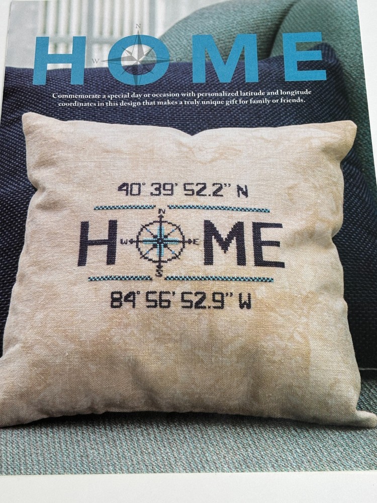 Home Latitude & Longitude Cross Stitch Pattern Magazine Pages