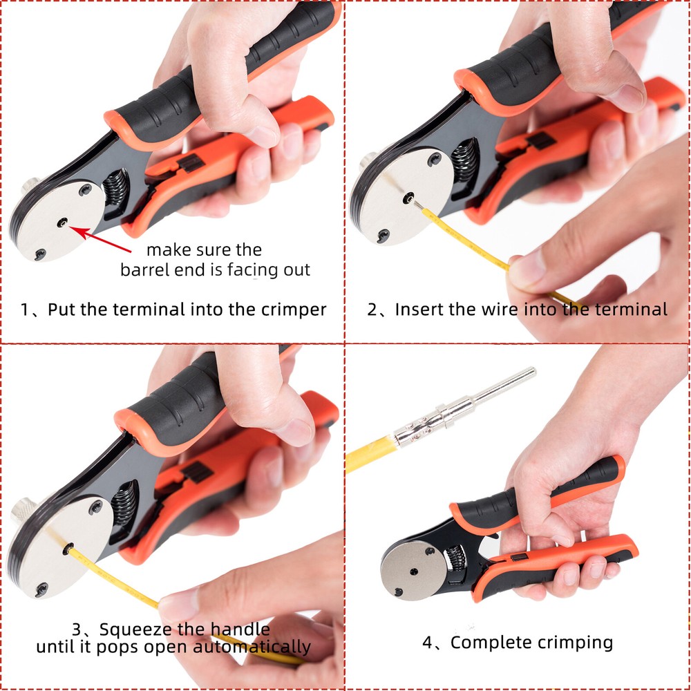 Crimping Tool 4 Way Indent Deutsch Crimp Tool 14 16 18 AWG Solid Contacts US