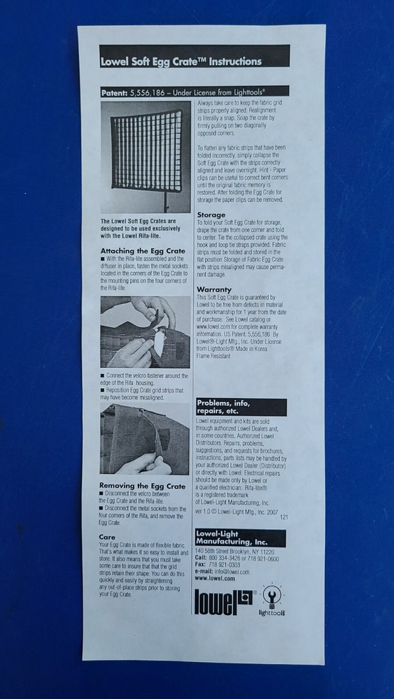 LOWEL 40 DEGREE EGG CRATE | RIFA 55 LC-55EC/40