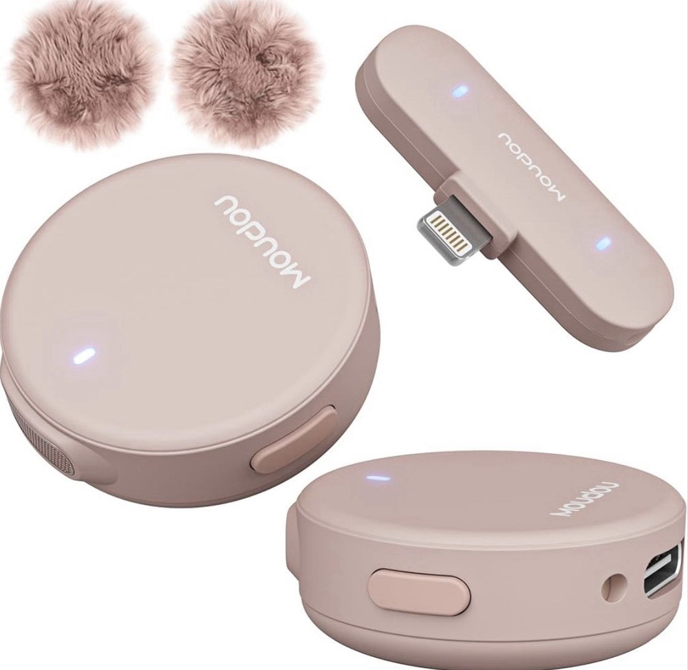 Microphone for iPhone Wireless Lavalier Mic (Pink)