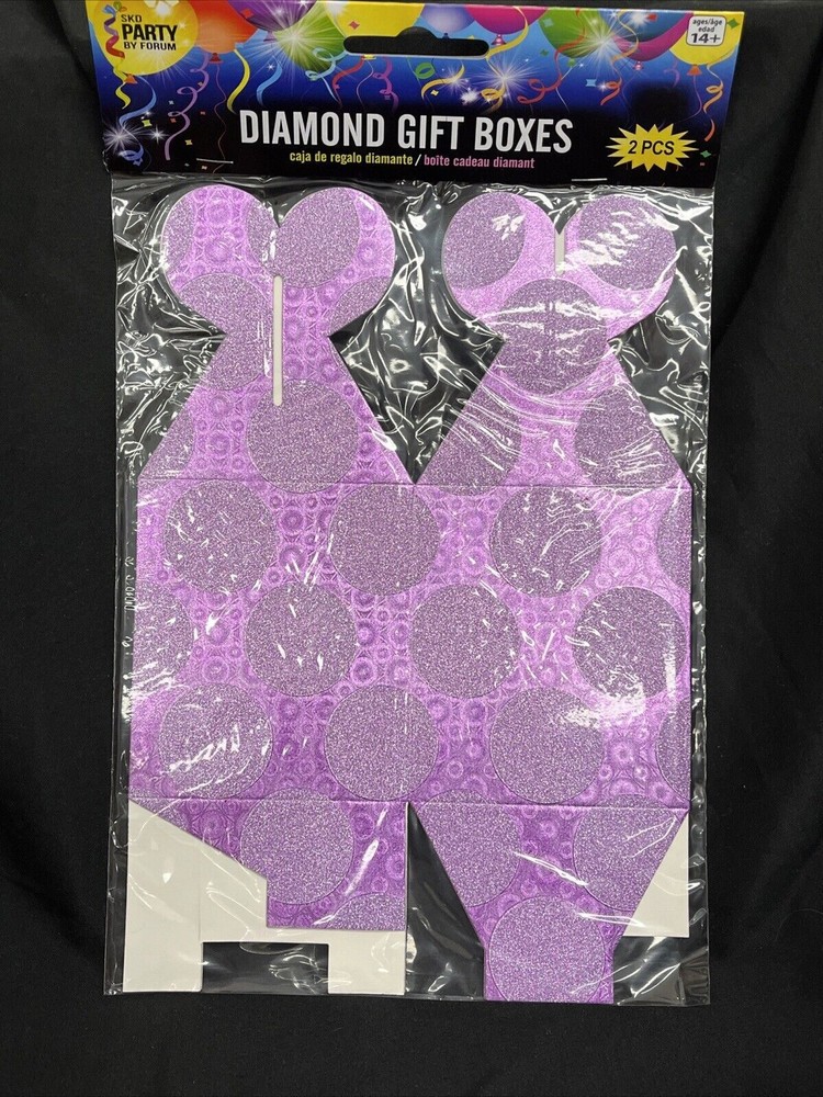 Purple Diamond Gift Boxes 4" 2 Pcs Set