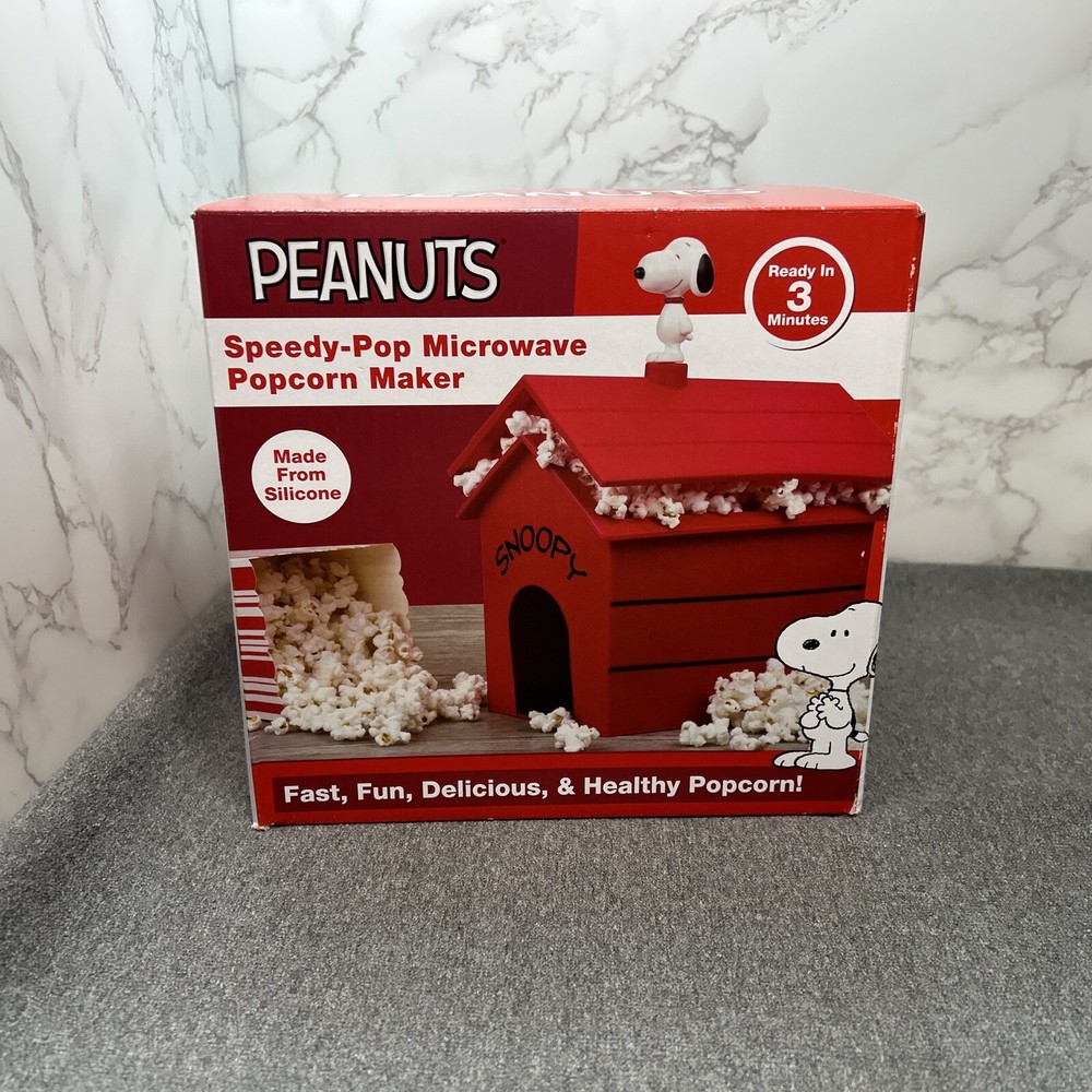 Peanuts Speedy-Pop Microwave Popcorn Maker, New In Box