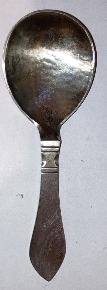 Vintage Sterling Silver Georg Jensen Hammered Continental Tea Caddy Sugar Spoon