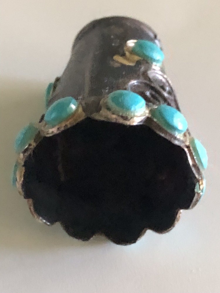 VINTAGE STERLING MEXICO THIMBLE WITH DECORATION
