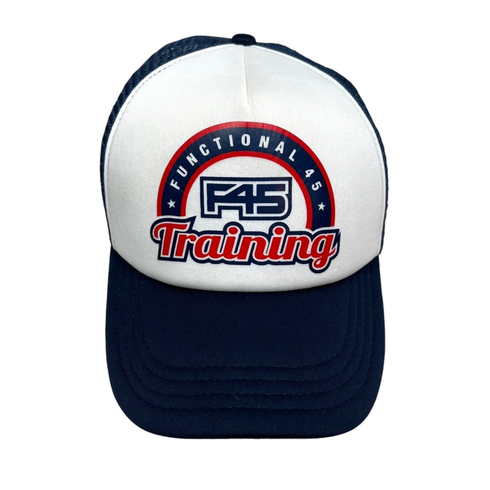 Functional 45 Training Baseball Cap TruckerHat Mesh Snapback Blue White Men OSFM