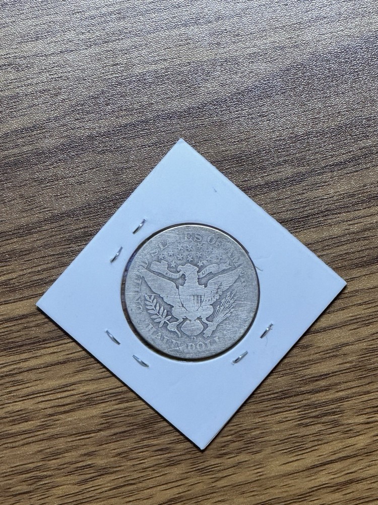 1908 D ~ Barber Half Dollar (90% Silver) Coin