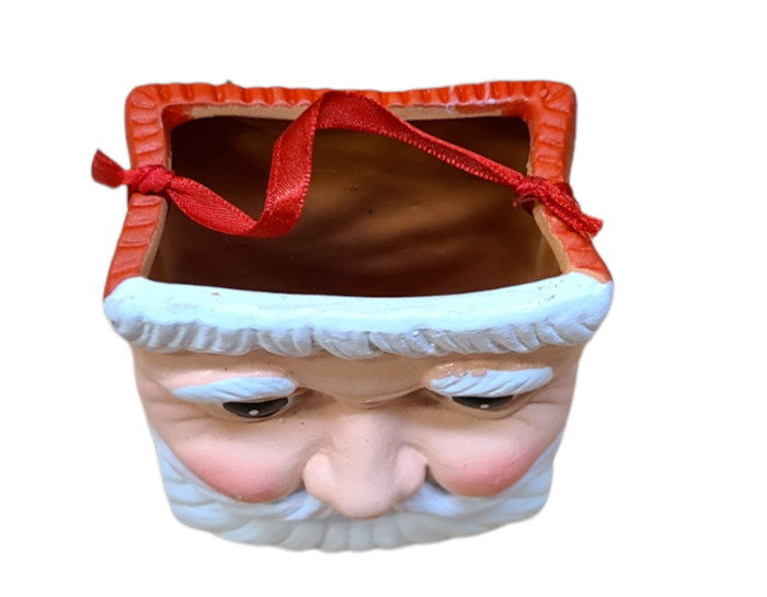 Holiday Christmas Santa Rectangular Ceramic Candy Box Holder Decoration 2 x 3