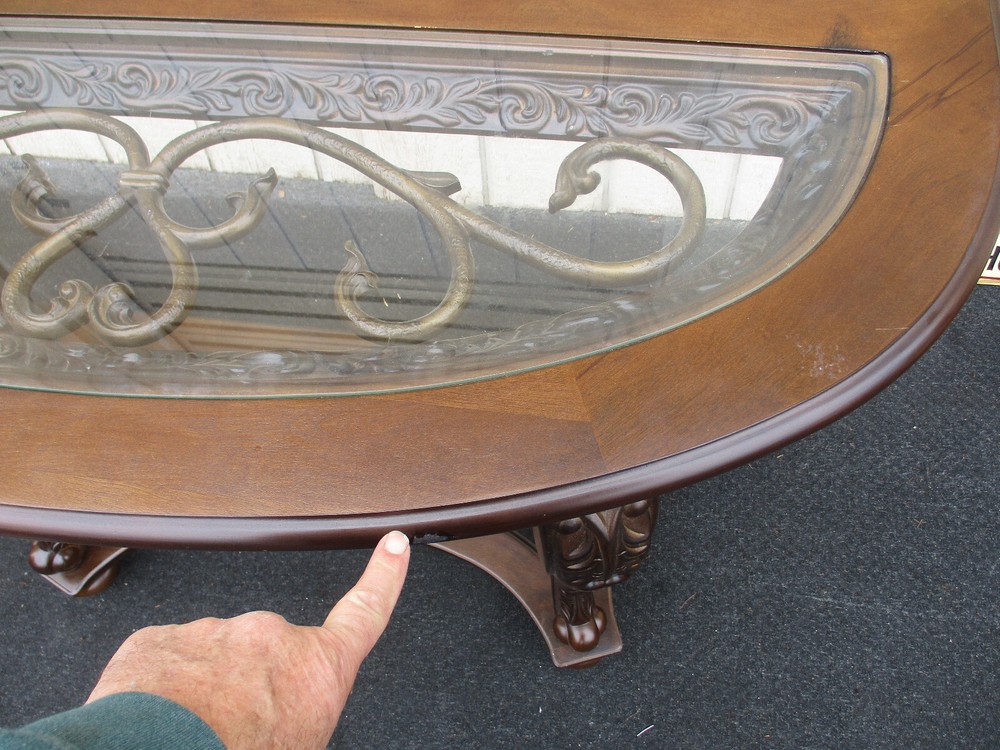 64172 Decorator Glass Top Console Sideboard Server