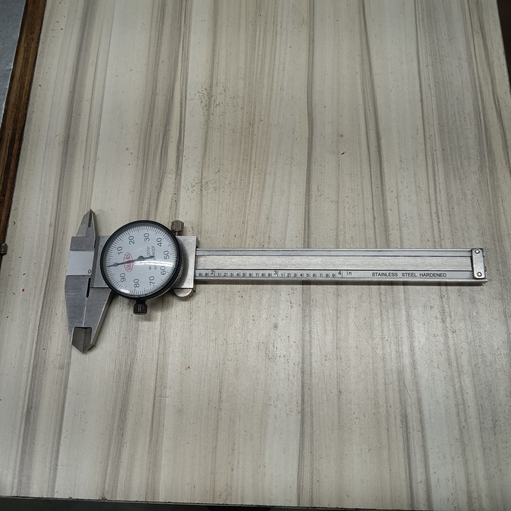 Shars 4" Dial Caliper Shock Proof .001" Stainless Steel - Needs work
