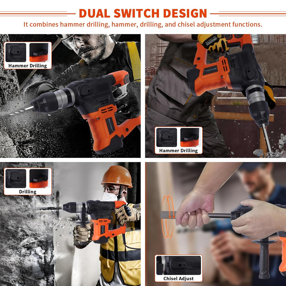 Demolition Jack Hammer for Concrete with Sds-Max Shank Bits Chisel-4-1/3 X18