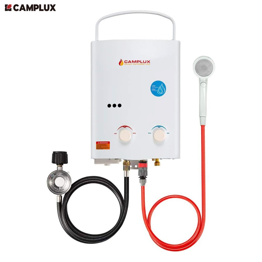 CAMPLUX Open Box 5L Portable Propane Water Heater Instant Hot Water for Camping