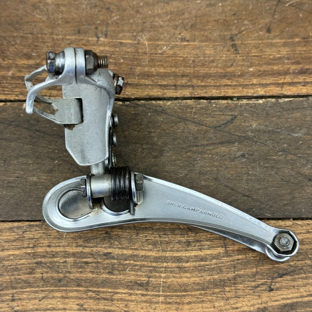 Vintage Campagnolo Record Front Derailleur Bottom Pull Flat Cut Out Clamp C2