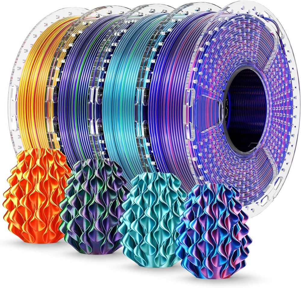 SUNLU Silk PLA+ Filament 1.75mm Multicolor , Silky Glossy PLA Plus 3D Printer...