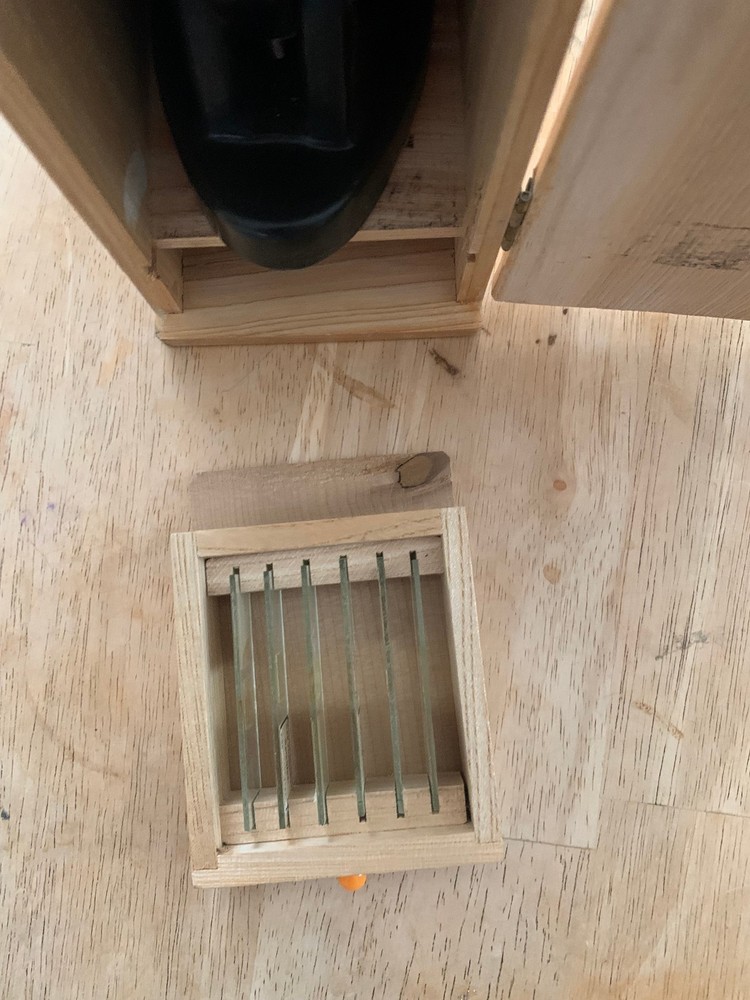 2 vintage mini microscopes with wooden boxes