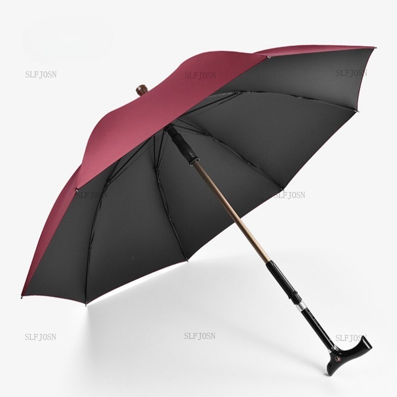 Adjustable Height Multi-use Pull-out Walking Stick Umbrella Elderly Walking Cane