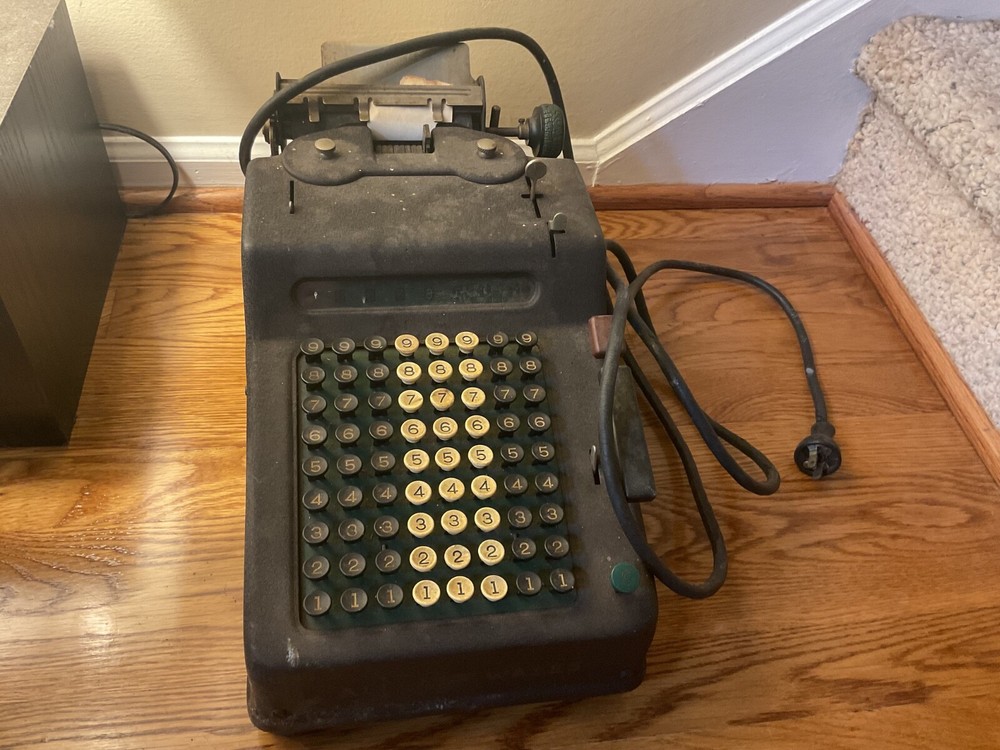 Allen & Wales Model E Adding Machine 1958 Tested Does Turn On