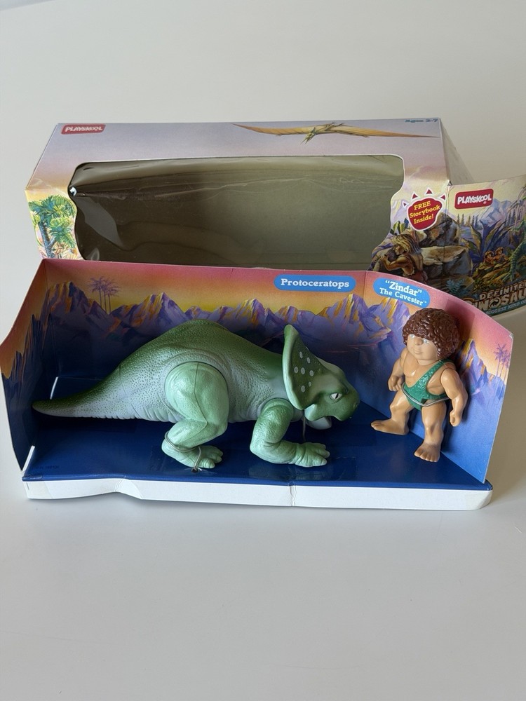 Vintage 1987 PLAYSKOOL Definitely Dinosaurs Protoceratops Open Box