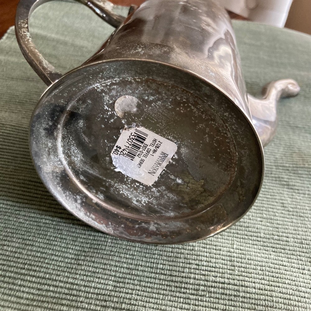 Vintage Restoration Hardware Hotel Coffee Server Silver Plated Display Kitchen