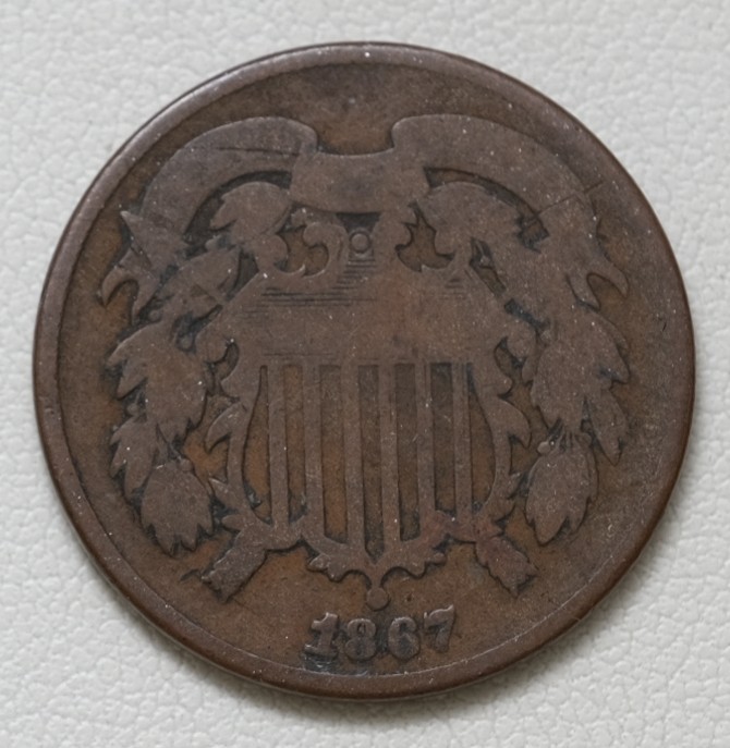 1867 2c Two Cent Piece /B65