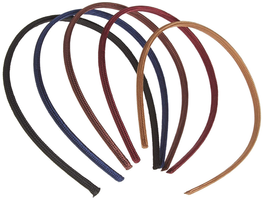 Ouchless Shoestring Headbands, 5 Ct, Assorted Colors, Stylish & Lightweight Thin
