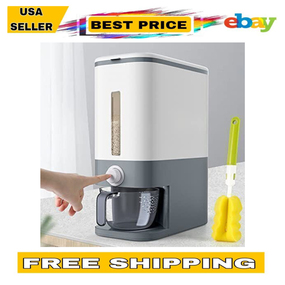 KitchenPro Rice Keeper: 25Lbs Sealed Grain Storage with Lid & Measure