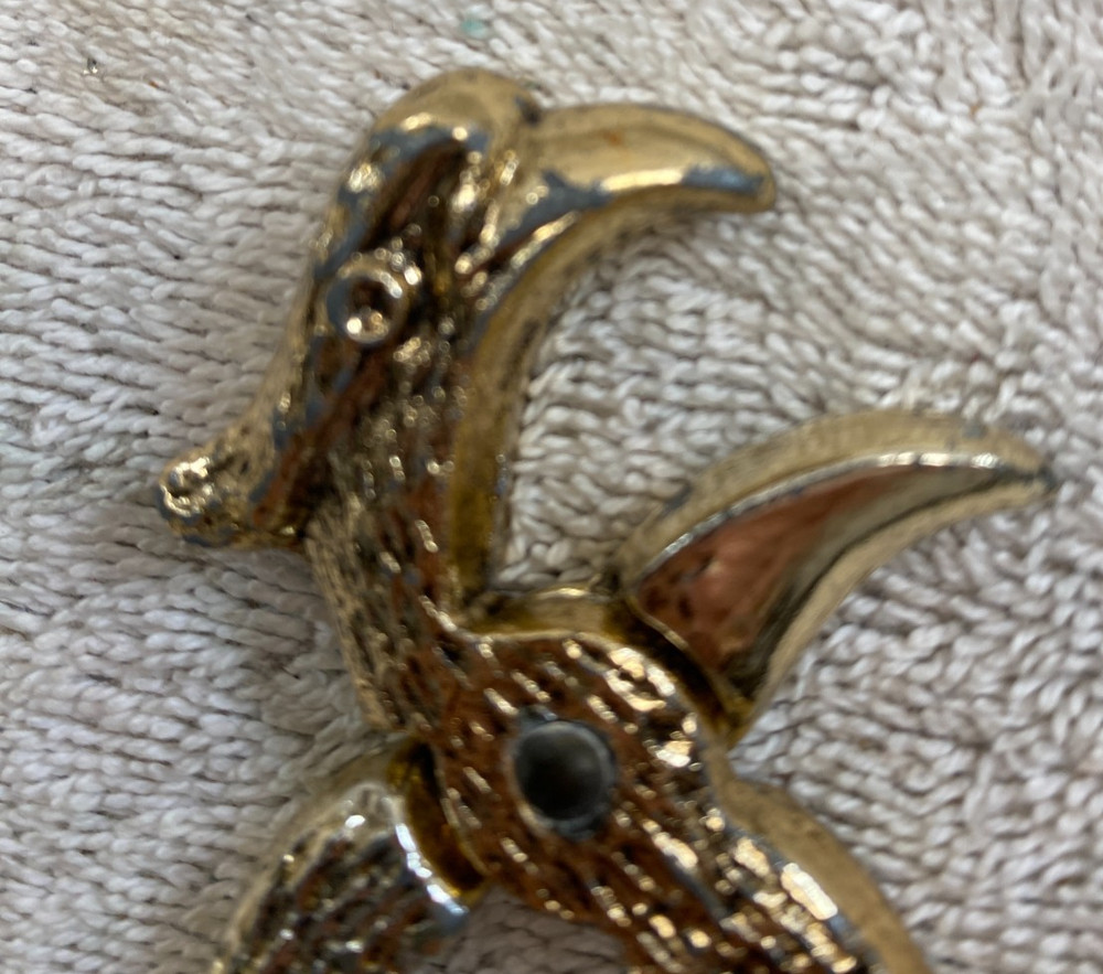 VINTAGE NUTCRACKER PARROT EAGLE BIRD SILVER METAL