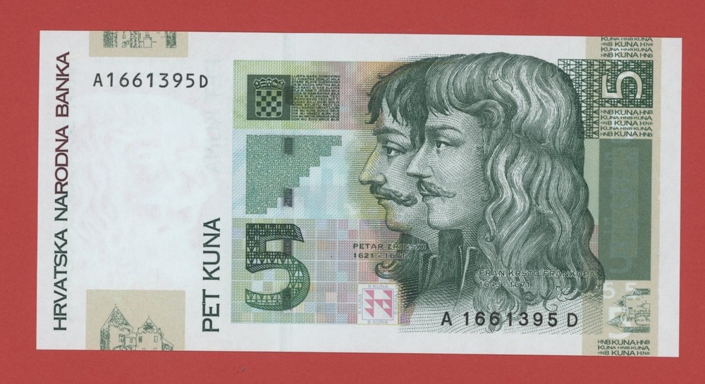 CROATIA  5 KUNA  2001  PICK # 37 UNC.