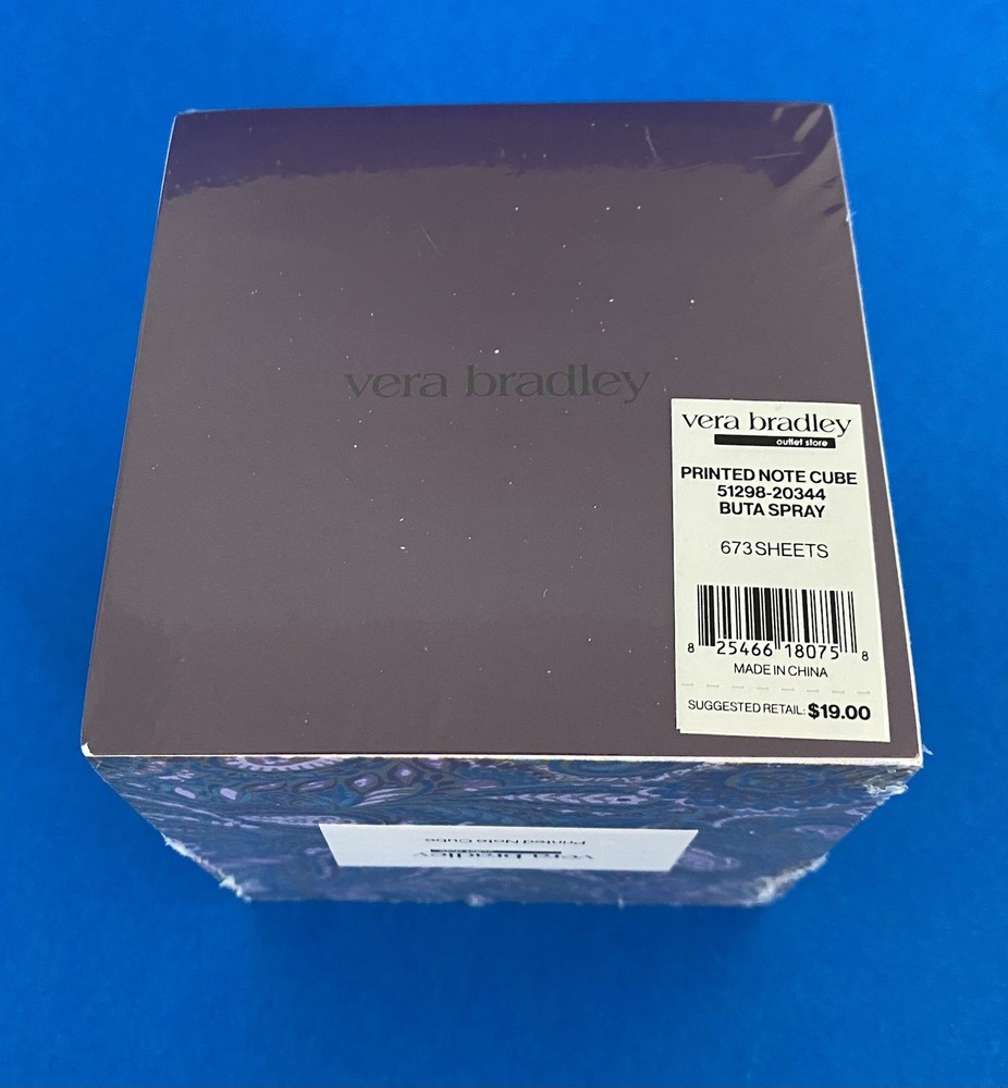 Vera Bradley Buta Spray Printed Note Cube 673 Sheets NEW