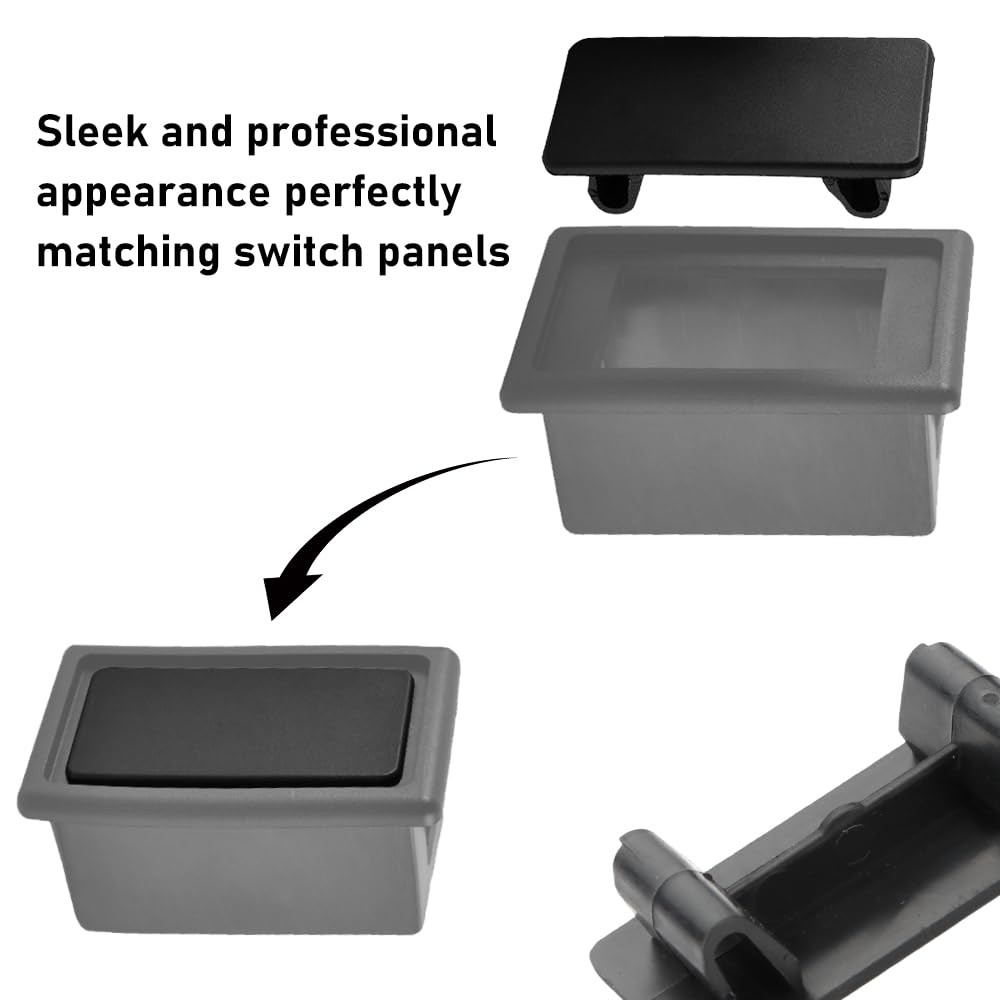 8 Pcs Rocker Switch Panel Cover ABS Rectangular Blank Snap-in...