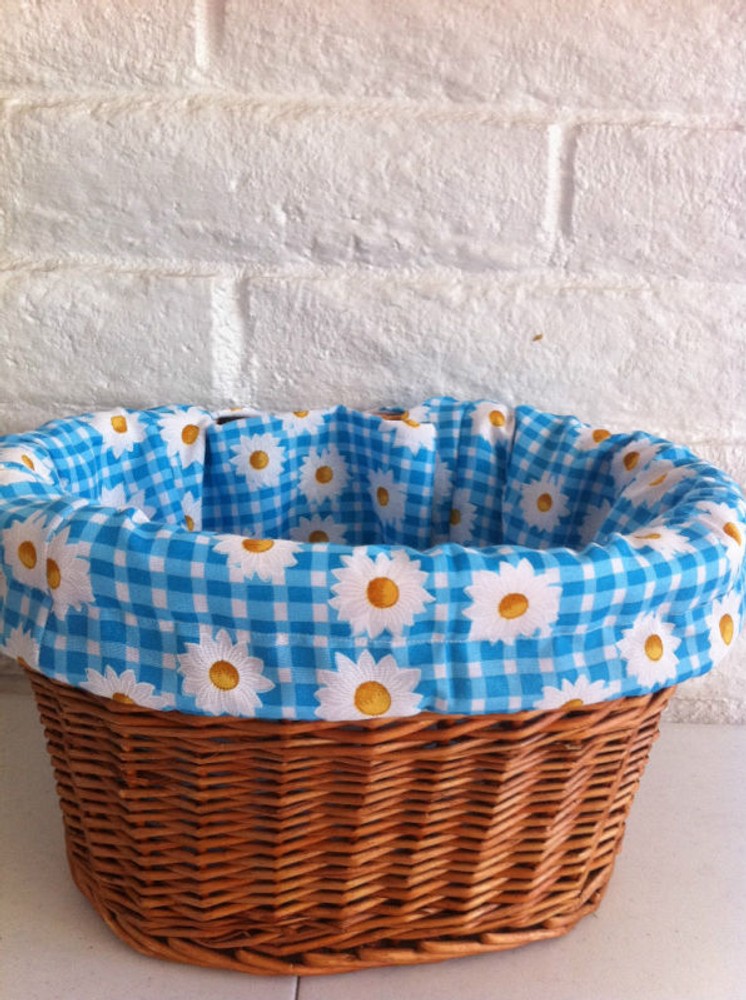 BICYCLE BASKET LINER BLUE DAISY CRUSIER BIKES !