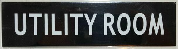 Utility Room Sign Black (2 X 7.75)-REF24-1027