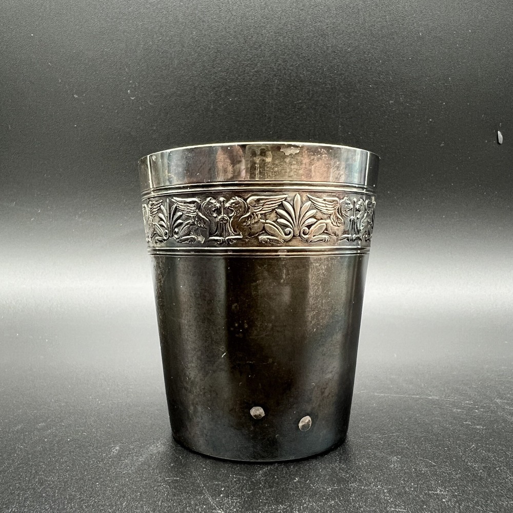 Antique Silver-Plated Metal Blanc J&B Beaker Cup