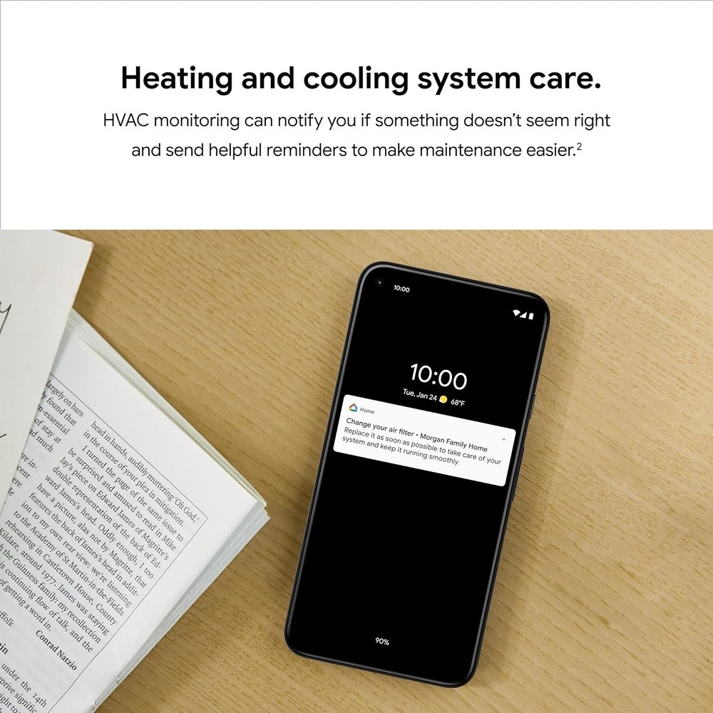 Black Google Nest 3rd Generation Learning Programmable Thermostat Kit T3016US A+
