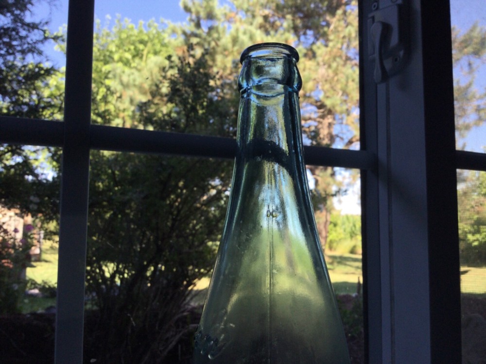 Vintage Embossed Aqua SIMON Beer Bottle