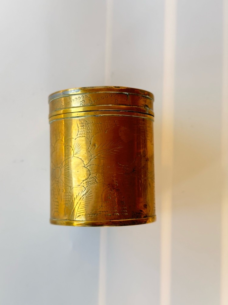 Brass Canister Small Floral Vanity