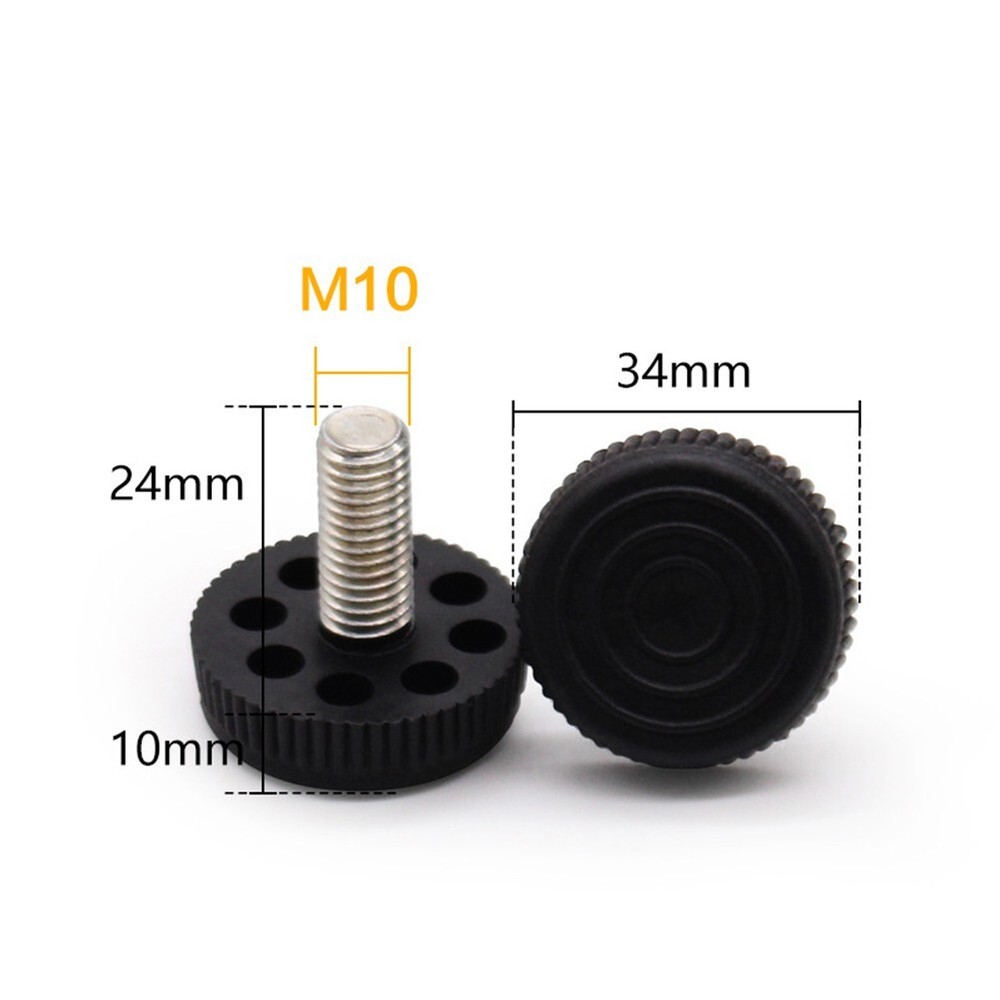 10 Pcs Adjustable Height Foot Black Foot Riser, Adjustable , Easy Grip Thread