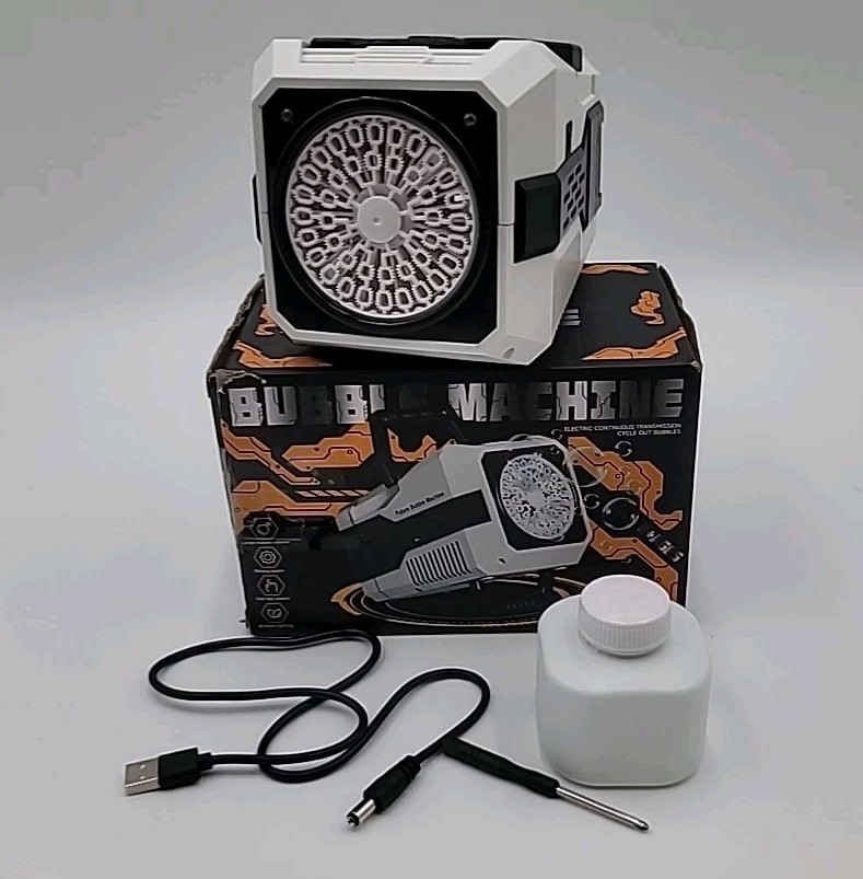 Automatic Bubble Machine with 2 Speeds and Lights Electric OR Battery