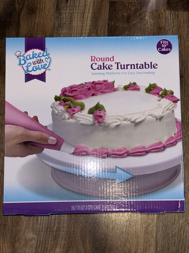 Round Cake Turntable 10” Decorating Stand Spinning Platform New