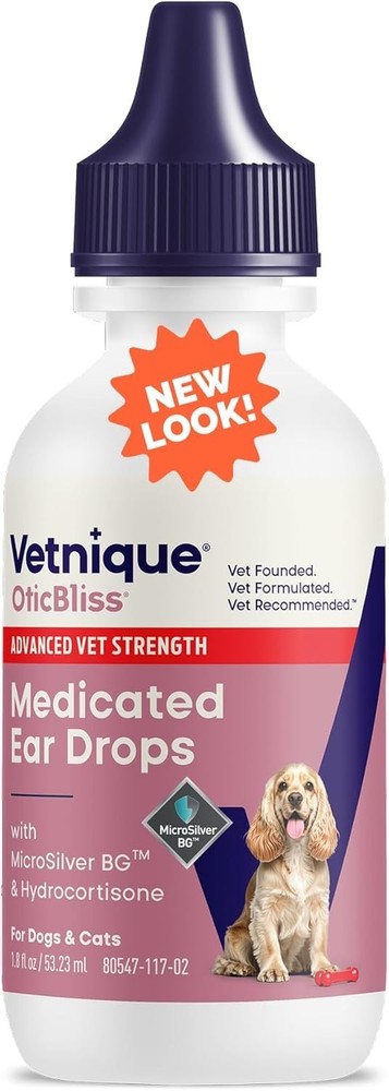 USA-Made Pet Ear Drops with MicroSilver & Hydrocortisone