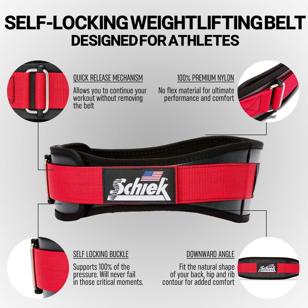 Red Weightlifting Belt Adjustable Support for Heavy Lifting Durable Comfort
