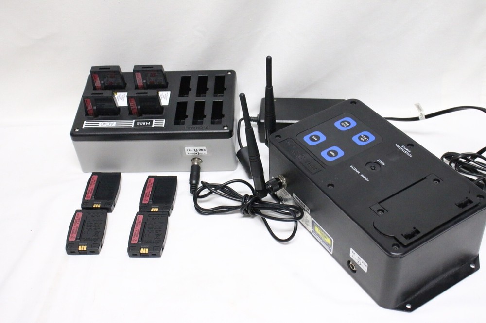 HME DX100 Wireless Intercom System Belt Pack BP200 4 User with Headsets bundle