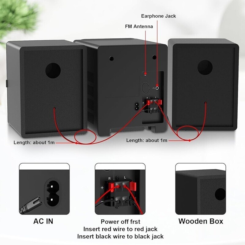 Compact Stereo CD Player Home System Bluetooth FM Radio USB Playback Remote New
