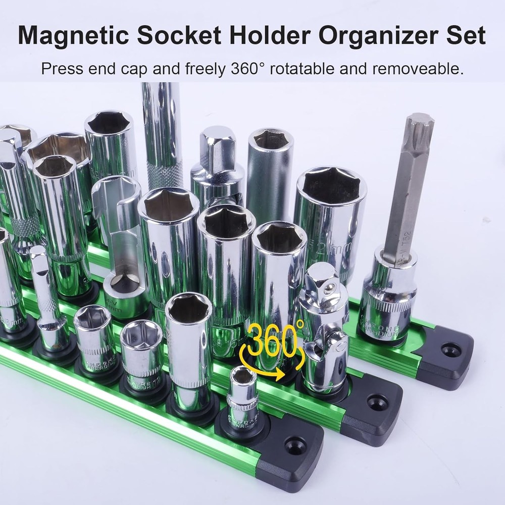 Magnetic Socket Holder Organizer Set:1/4 Inch Drive Socket Trays Socket.....