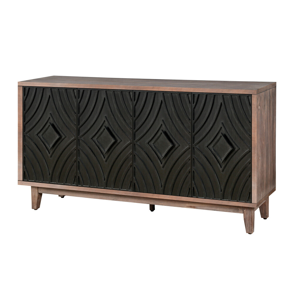 Kitchen Storage Cabinet Sideboard Buffet Cabinet with Solid Wood Legs