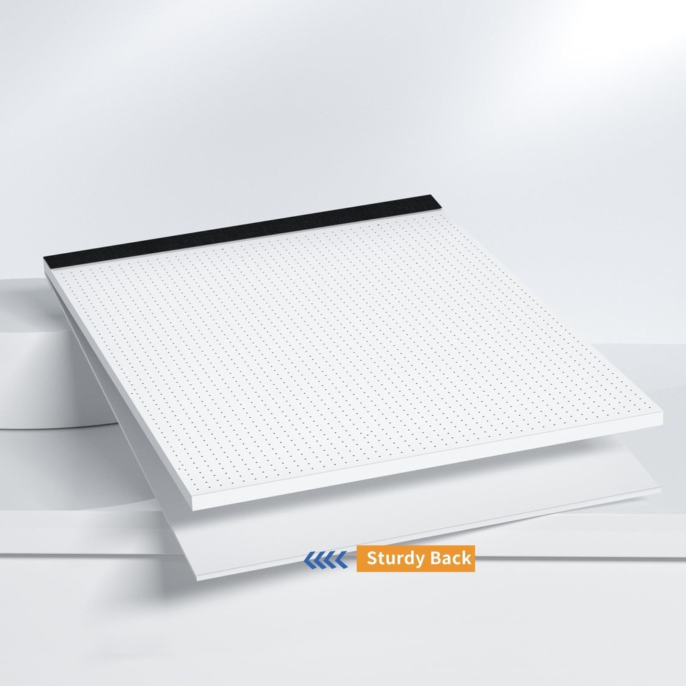 Dot Grid Desk Notepad 2 Pack 8.5 x 11 Dot Paper Pad, 30 Sheets per Pad, White...