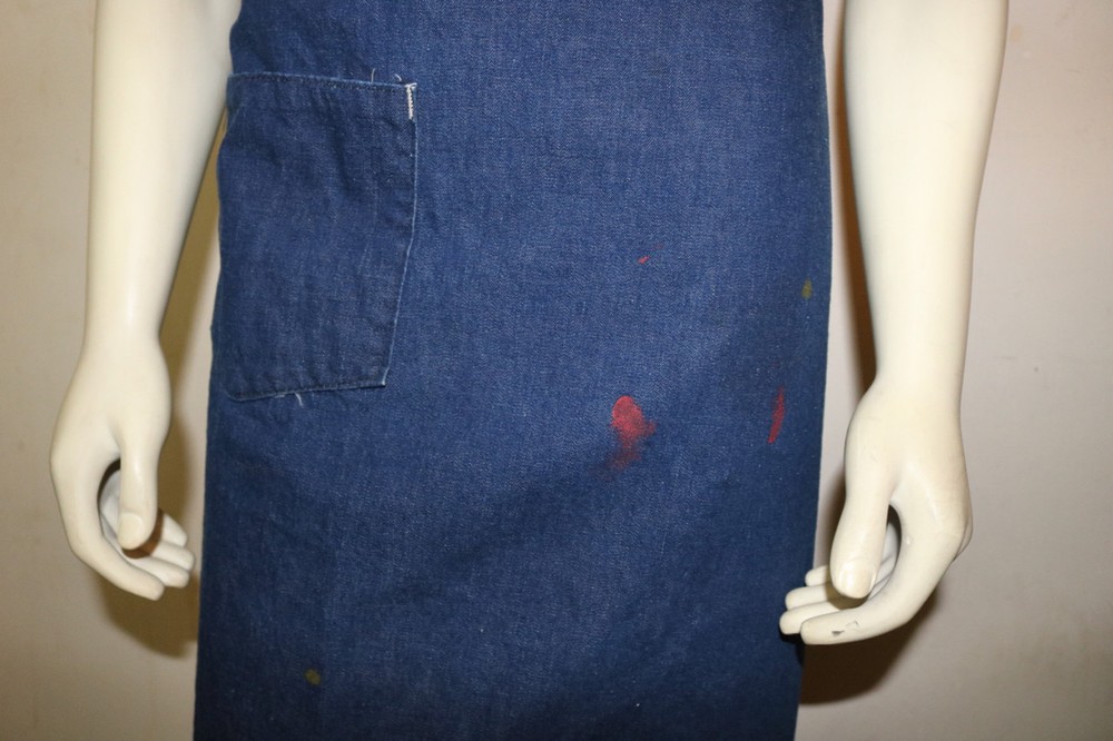vintage selvedge edge denim distressed work apron
